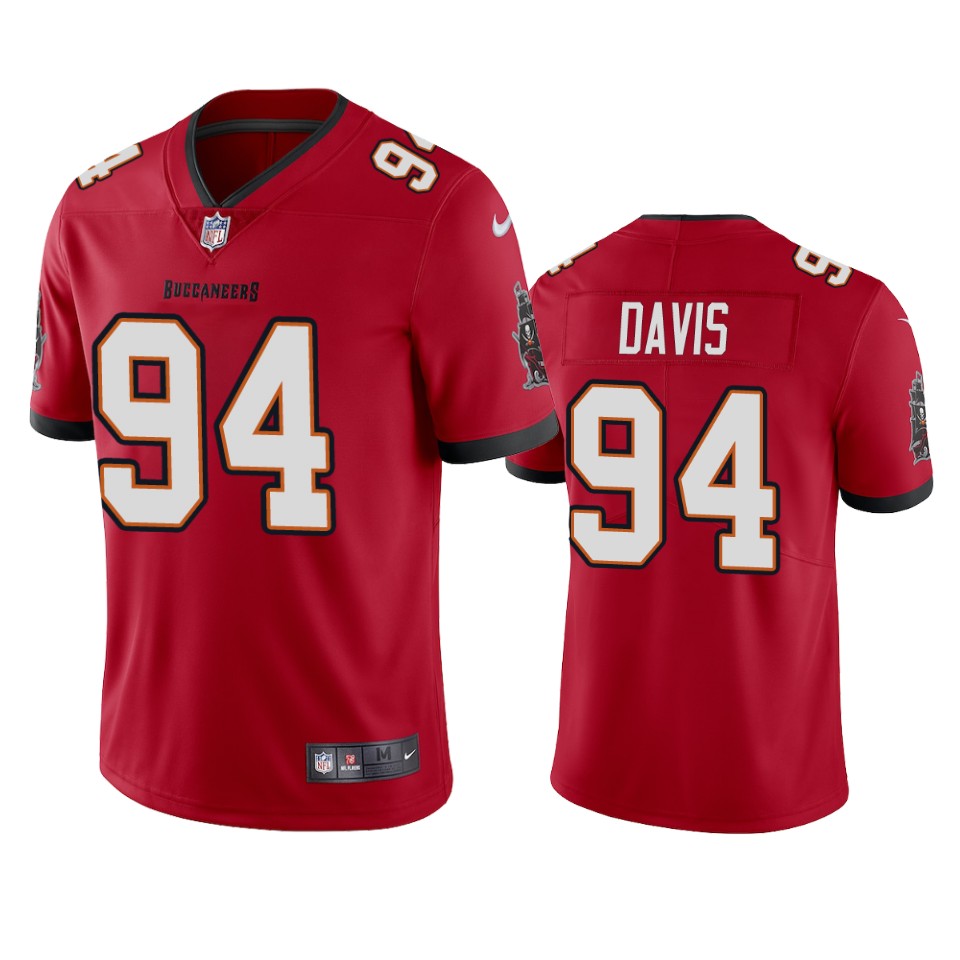 Tampa Bay Buccaneers Men Nike NFL  #94  Khalil Davis Red Vapor Untouchable Limited Jersey->tampa bay buccaneers->NFL Jersey